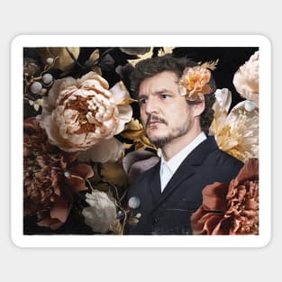 Pedro Pascal in the Carnations Sticker